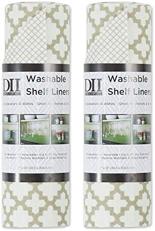 DII Shelf Liner Non-Adhesive CCream Lattice, 12x120, 2 Piece