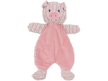 Linzy Plush Flat Crinklez Pig Dog Toy, Soft Squeaky