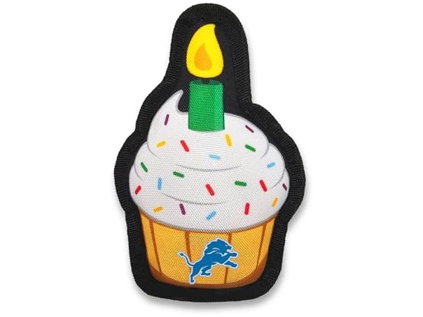 NFL Detroit Lions Pet Birthday Cupcake Squeak