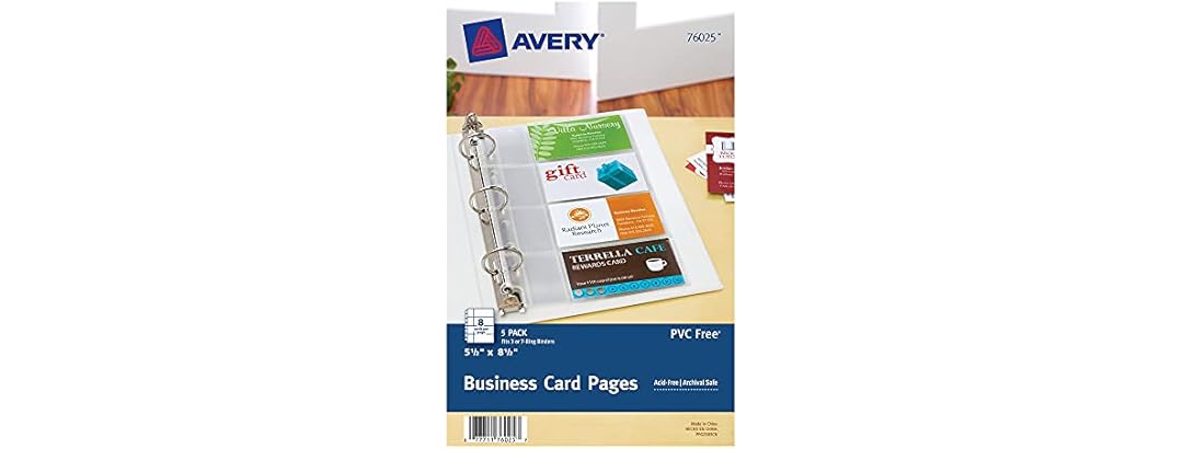 Avery Clear Business Card Organizers