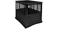 Casual Home Wooden Large Pet Crate, End Table- Black