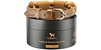 NOAH & PAW Dog Collar, Genuine Leather with Paracord