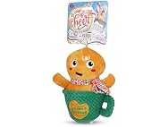 Bow Wow Pet Gingerbread Xmas Mug Squeaky Plush Dog Toy