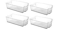 Cetomo 2.1QT Plastic Fridge Organizer Bins, Set of 4