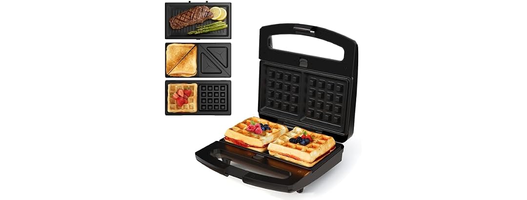 SUNVIVIPRO Sandwich Maker Panini Press Grill, 3 in 1