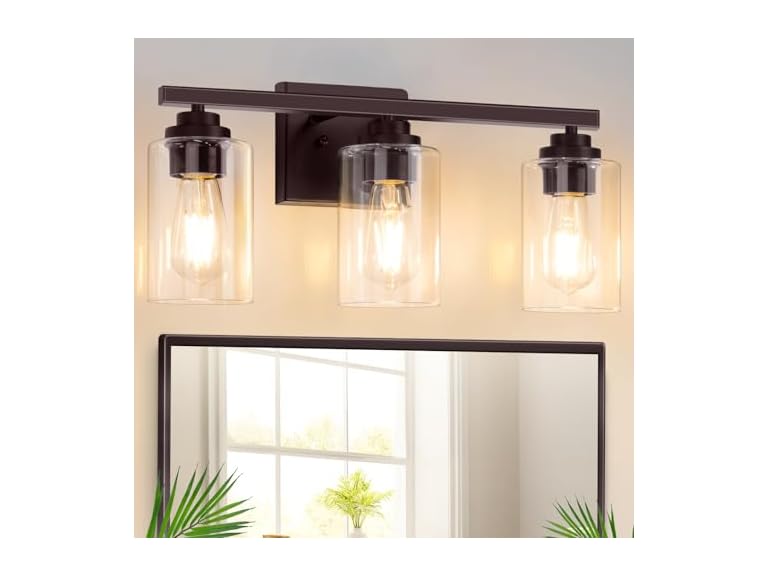 3-Light Bathroom Light Fixtures, 19" Modern