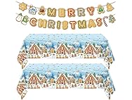 6 Pcs Gingerbread Tablecover & Banner