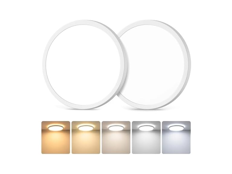 GoBright 7in White LED Ceiling Lights 2PK