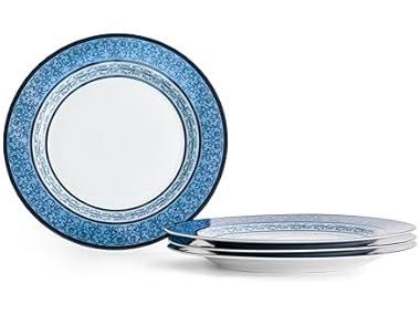 Marchesa Monarcha 4-Piece Dinner Plate Set Porcelain Blue
