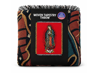 Virgin Guadalupe Woven Tapestry Blanket