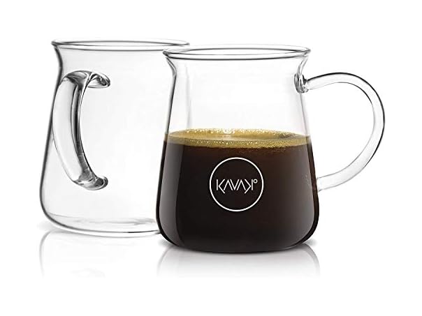 Kavako Glass Coffee Mugs 10oz Set of 6