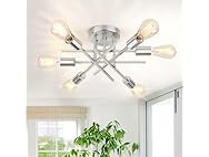 TOBUSA 6-Light Silver Ceiling Light Fixture