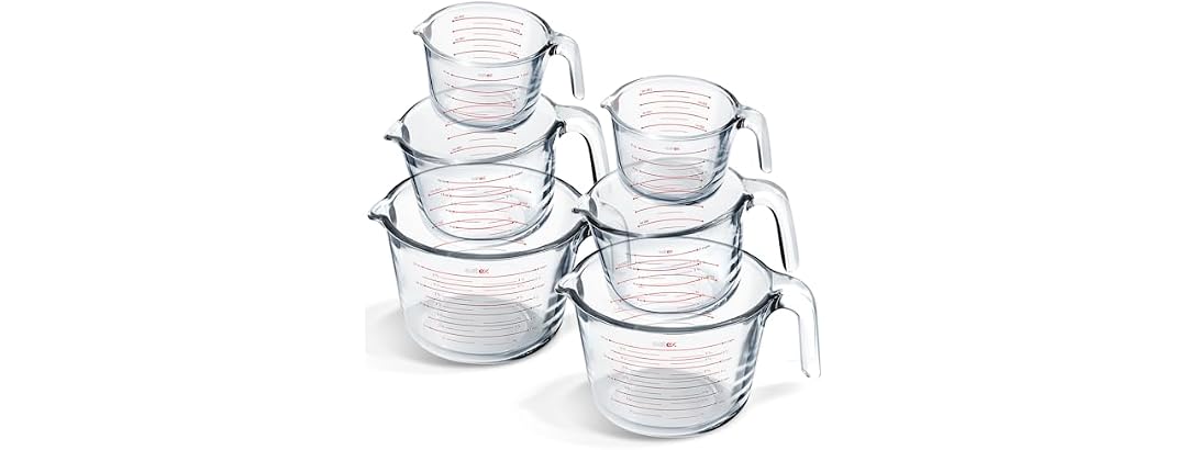 Eatex Glass Measuring Cups Set of 6 - Liquid