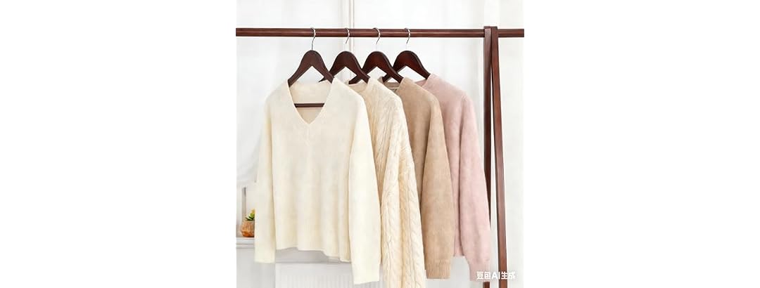 CROS Walnut Wood Hangers Set of 20