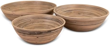 LEXA Bamboo 3-Piece Bowl Set – 12, 10 & 8 Inch