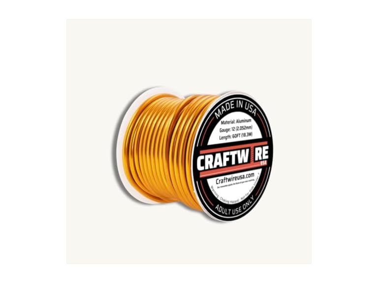 Craftwire Aluminum Wire 12 Gauge Gold 60 FT