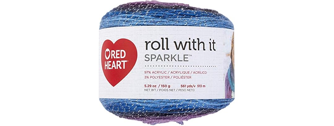 Red Heart Roll with It Sparkle Yarn - Amethyst