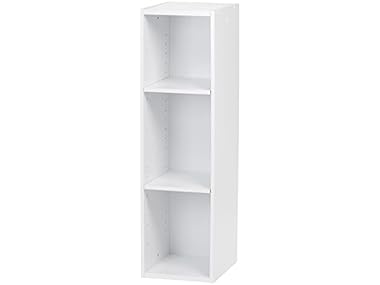 IRIS USA 3-Tier Cubby Storage Bookshelf with Adjustable Shelves