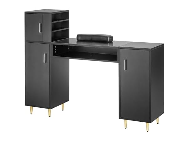 VEVOR Manicure Table, Glass Top Nail