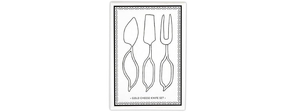 Santa Barbara Design Studio Cheese Knives 3-Piece, Gold