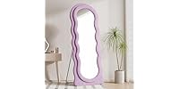 Wavy Full Length Mirror With Stand, 63"