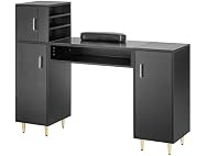 VEVOR Manicure Table, Glass Top Nail