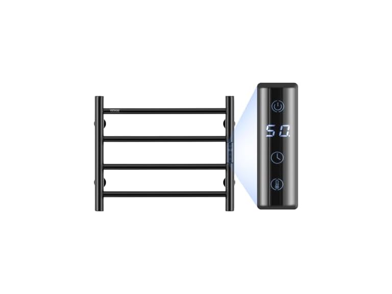 VEVOR 4 Bars Towel Warmer Rack, Wall