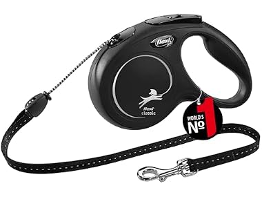 Flexi New Classic Retractable Lead, M Cord Black