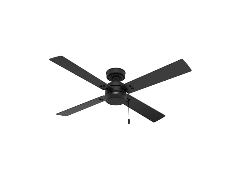 Hunter Fan 52" Matte Black, Pull Chain